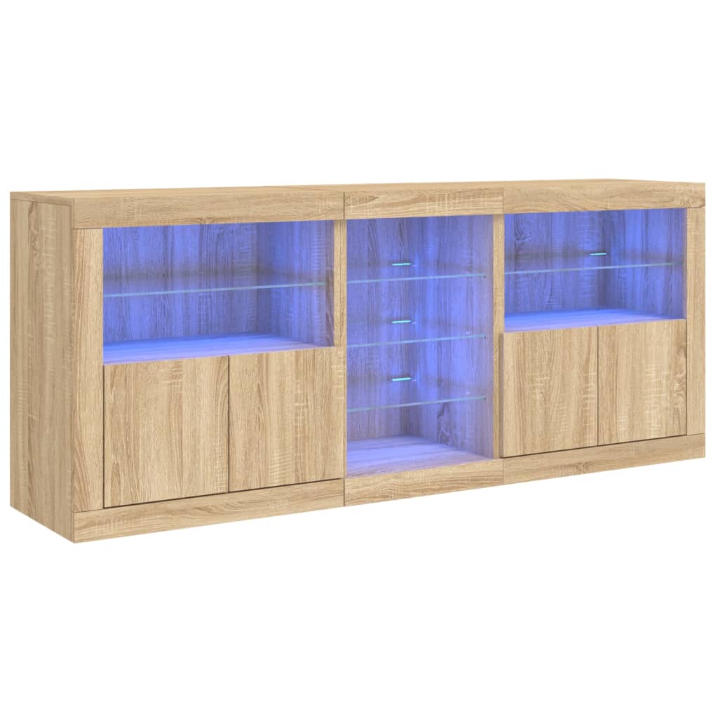 Image Buffet avec lumières LED chêne sonoma 181,5x37x67 cm | Xios Store SNC vidaXL Xios Store SNC