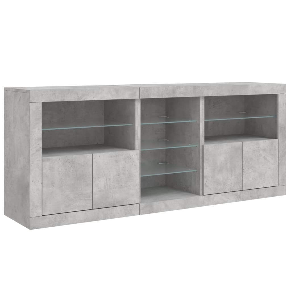 Image Buffet avec lumières LED gris béton 181,5x37x67 cm | Xios Store SNC vidaXL Xios Store SNC