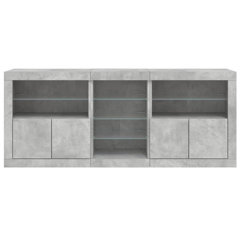 Image Buffet avec lumières LED gris béton 181,5x37x67 cm | Xios Store SNC vidaXL Xios Store SNC