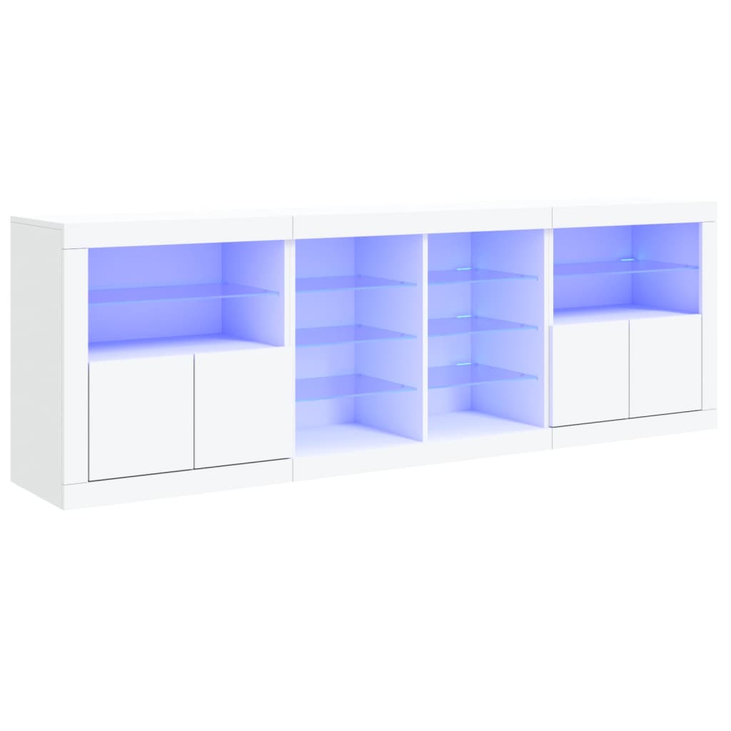 Image Buffet avec lumières LED blanc 202x37x67 cm | Xios Store SNC vidaXL Xios Store SNC