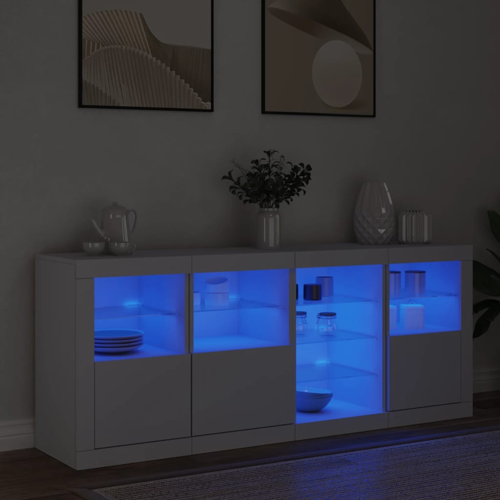 Image Buffet avec lumières LED blanc 164x37x67 cm | Xios Store SNC vidaXL Xios Store SNC