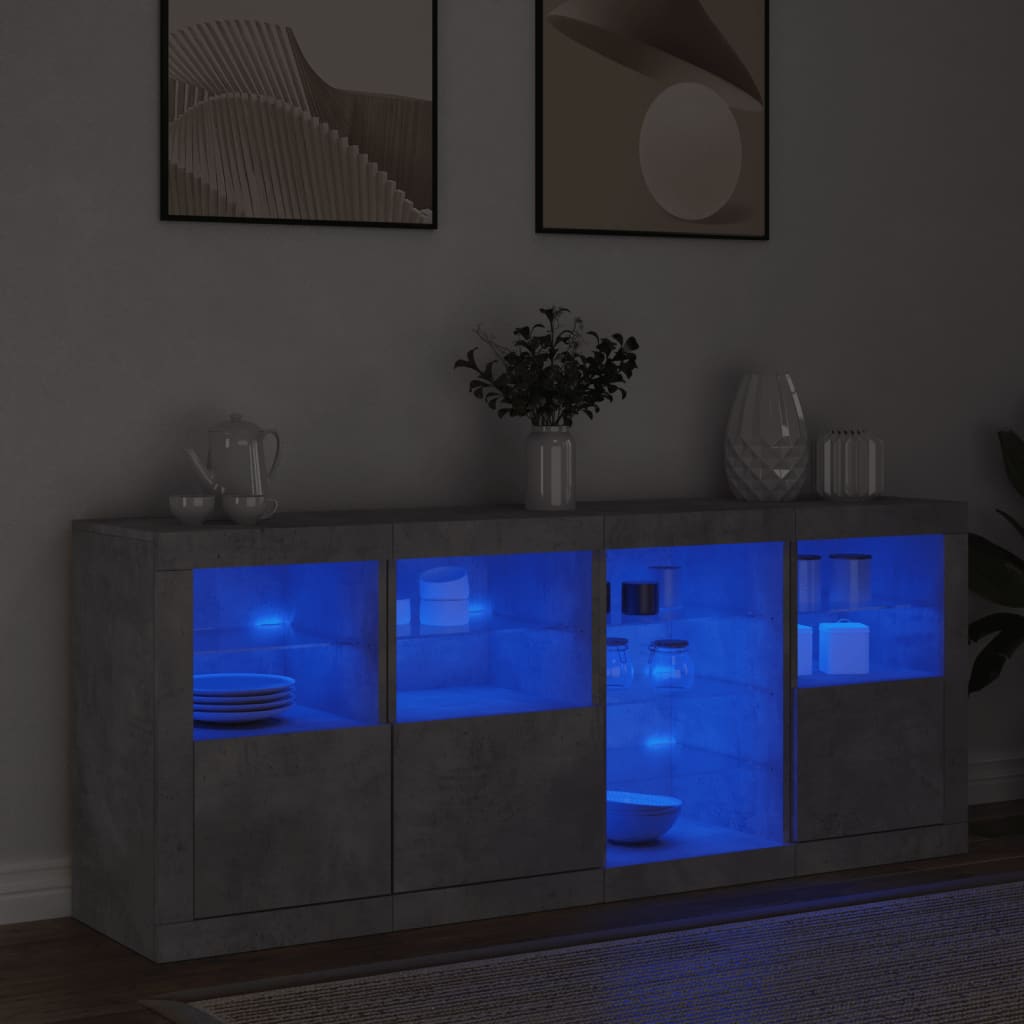Image Buffet avec lumières LED gris béton 164x37x67 cm | Xios Store SNC vidaXL Xios Store SNC