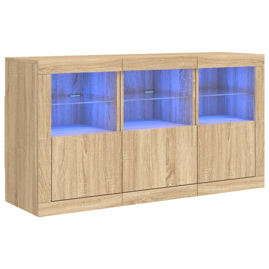 Image Buffet avec lumières LED chêne sonoma 123x37x67 cm | Xios Store SNC vidaXL Xios Store SNC