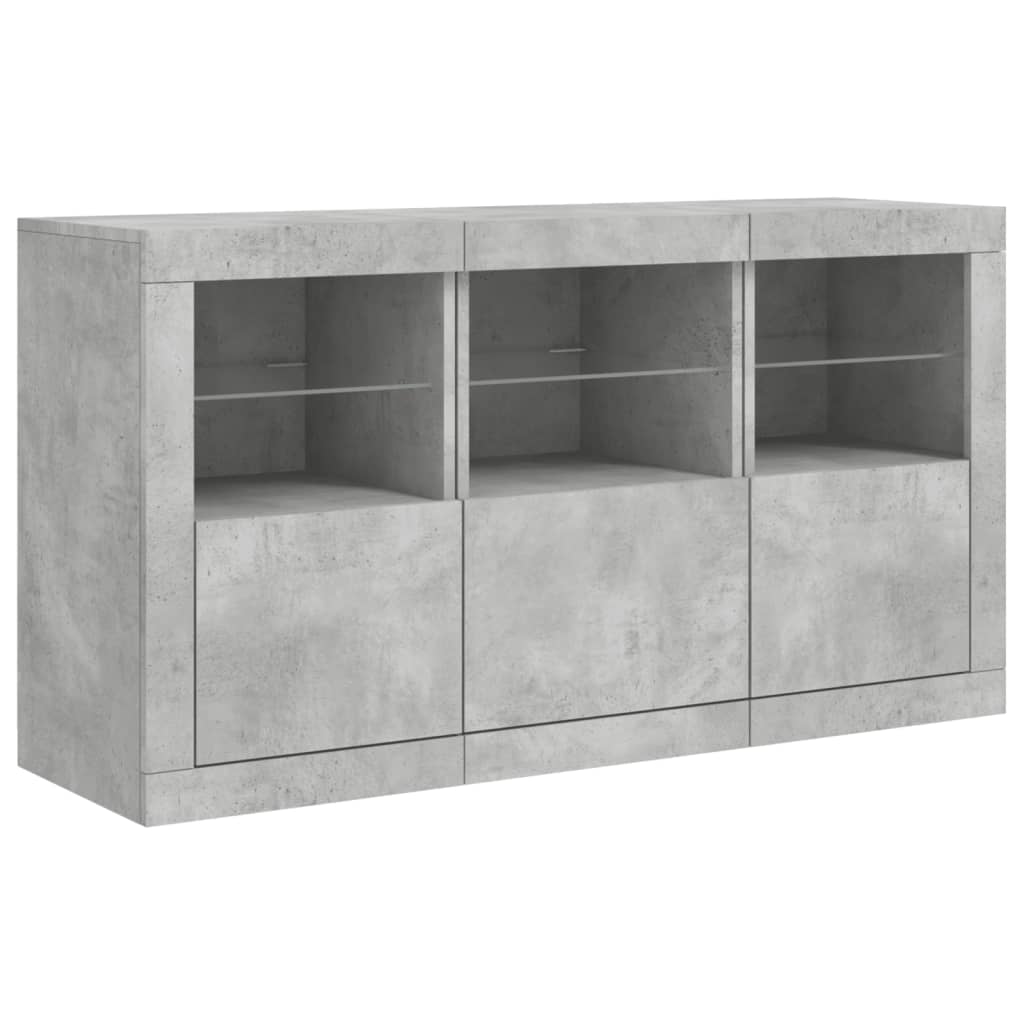 Image Buffet avec lumières LED gris béton 123x37x67 cm | Xios Store SNC vidaXL Xios Store SNC