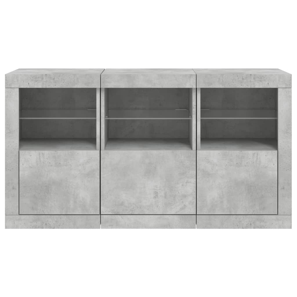 Image Buffet avec lumières LED gris béton 123x37x67 cm | Xios Store SNC vidaXL Xios Store SNC