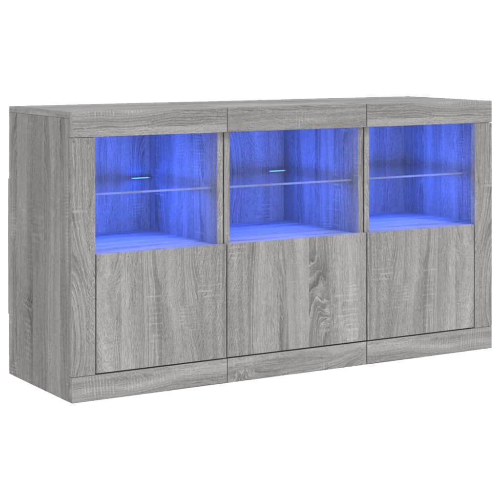 Image Buffet avec lumières LED sonoma gris 123x37x67 cm | Xios Store SNC vidaXL Xios Store SNC