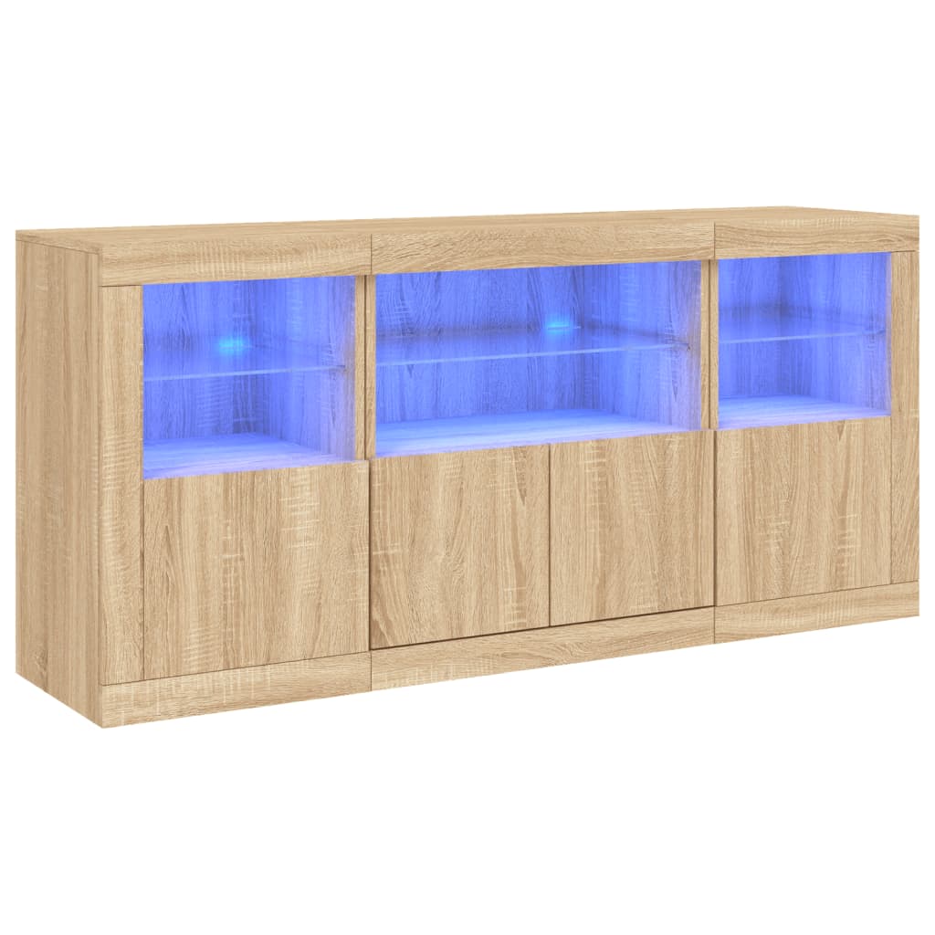 Image Buffet avec lumières LED chêne sonoma 142,5x37x67 cm | Xios Store SNC vidaXL Xios Store SNC