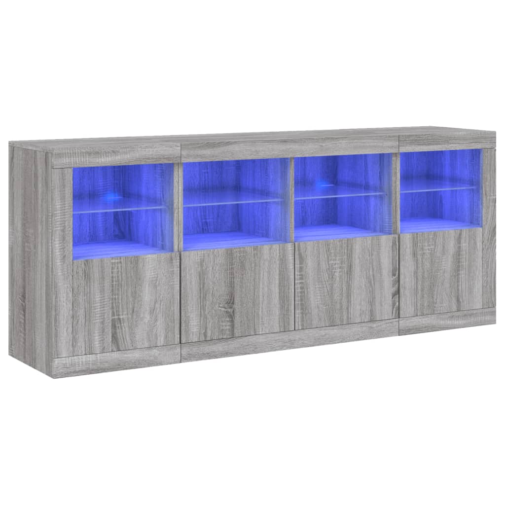 Image Buffet avec lumières LED sonoma gris 163x37x67 cm | Xios Store SNC vidaXL Xios Store SNC