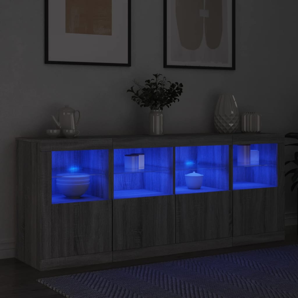 Image Buffet avec lumières LED sonoma gris 163x37x67 cm | Xios Store SNC vidaXL Xios Store SNC