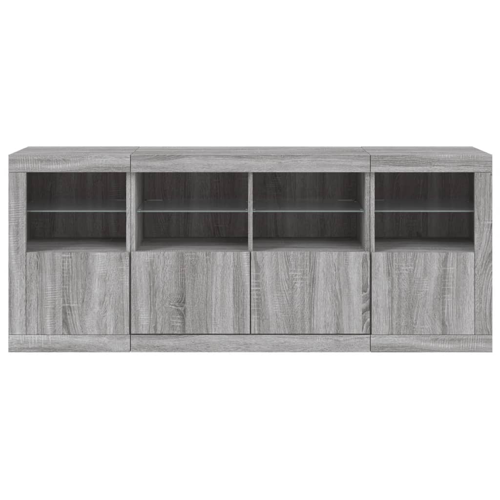 Image Buffet avec lumières LED sonoma gris 163x37x67 cm | Xios Store SNC vidaXL Xios Store SNC