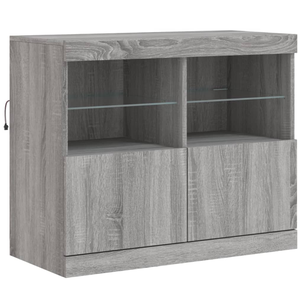 Image Buffet avec lumières LED sonoma gris 163x37x67 cm | Xios Store SNC vidaXL Xios Store SNC