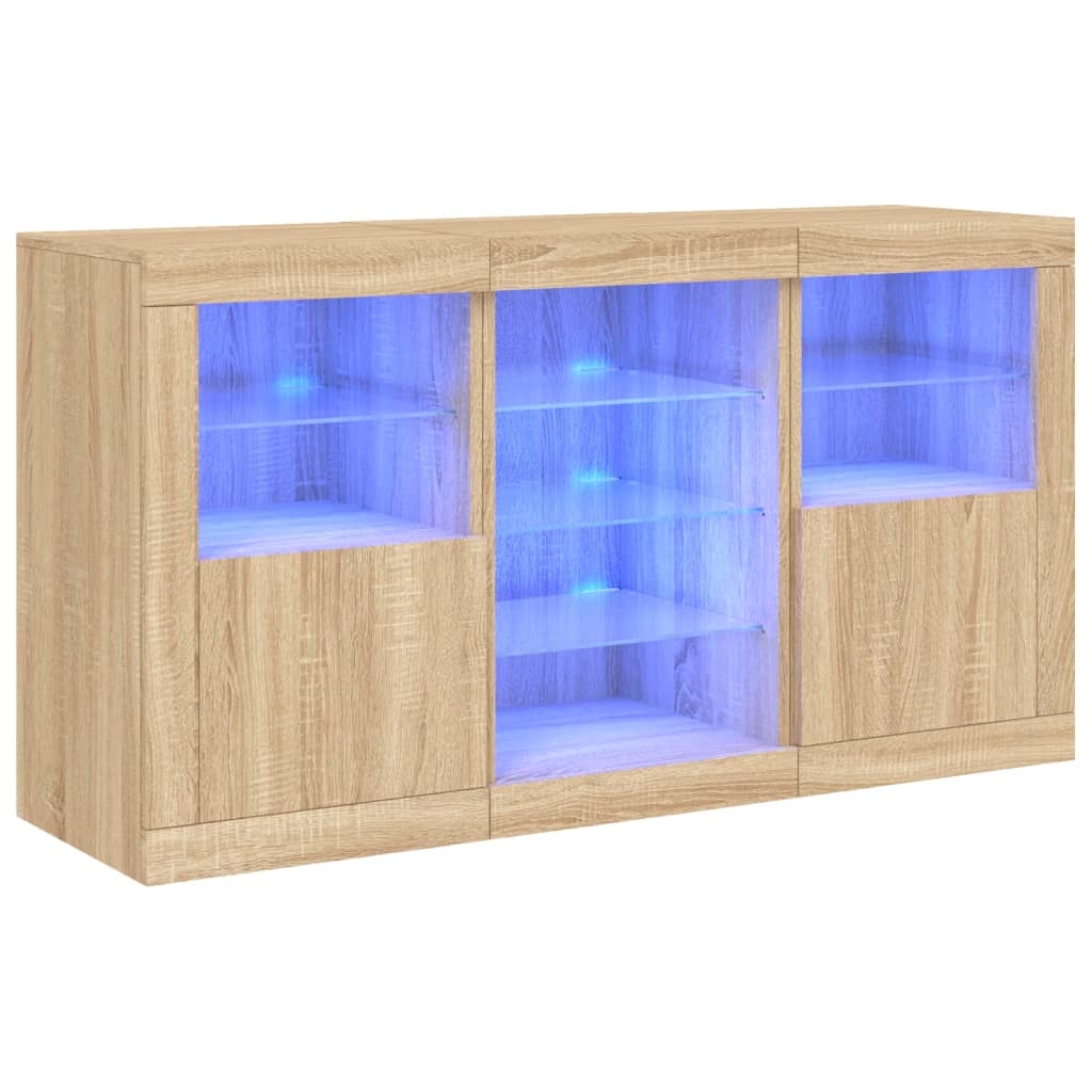 Image Buffet avec lumières LED chêne sonoma 123x37x67 cm | Xios Store SNC vidaXL Xios Store SNC