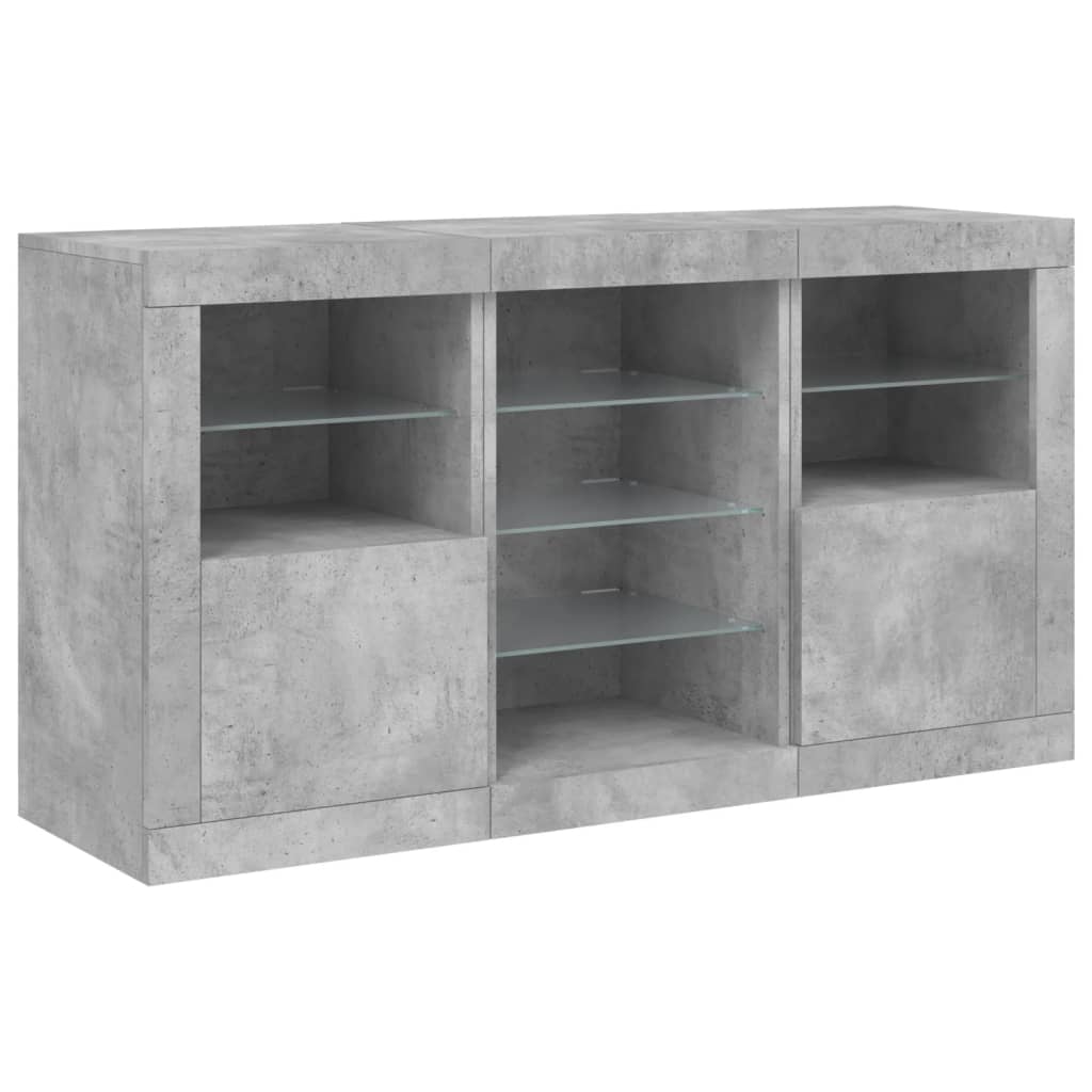 Image Buffet avec lumières LED gris béton 123x37x67 cm | Xios Store SNC vidaXL Xios Store SNC