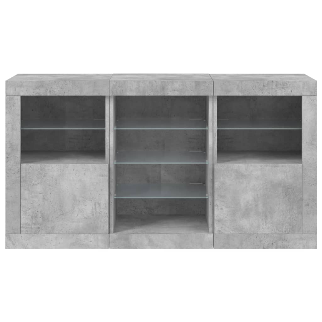 Image Buffet avec lumières LED gris béton 123x37x67 cm | Xios Store SNC vidaXL Xios Store SNC