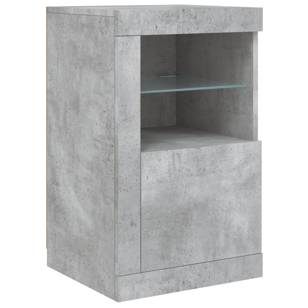 Image Buffet avec lumières LED gris béton 123x37x67 cm | Xios Store SNC vidaXL Xios Store SNC