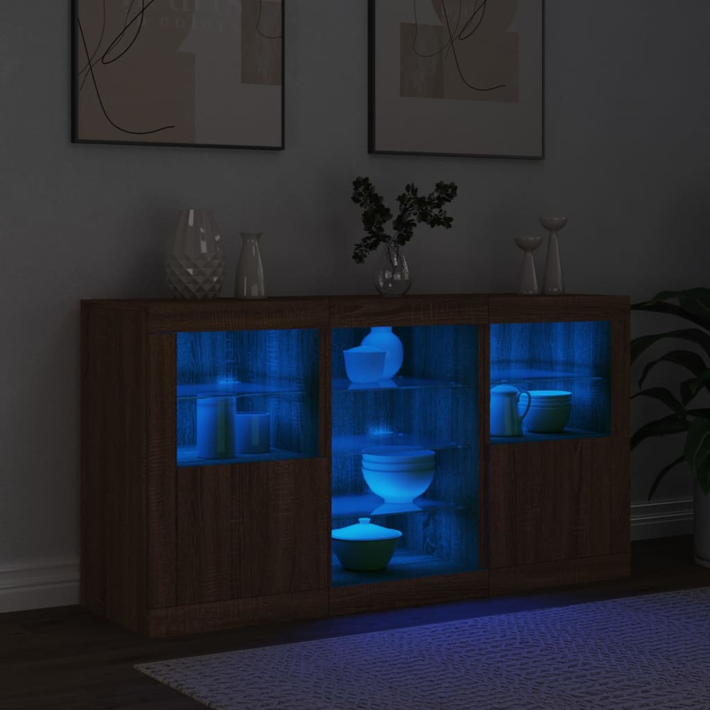 Image Buffet avec lumières LED chêne marron 123x37x67 cm | Xios Store SNC vidaXL Xios Store SNC
