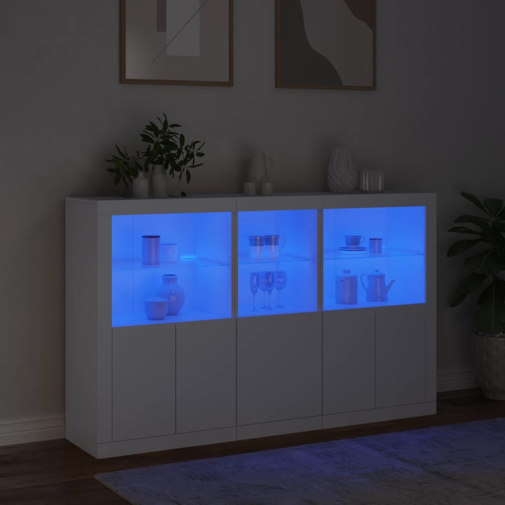 Image Buffet avec lumières LED blanc 162x37x100 cm | Xios Store SNC vidaXL Xios Store SNC