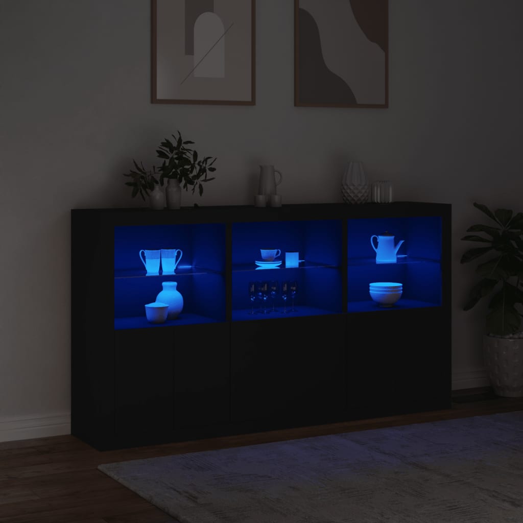 Image Buffet avec lumières LED noir 181,5x37x100 cm | Xios Store SNC vidaXL Xios Store SNC