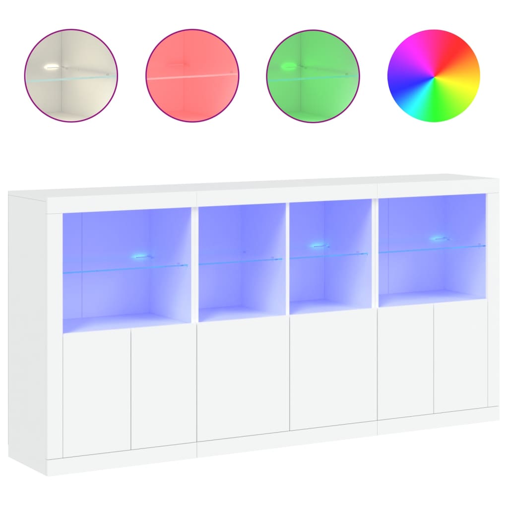 Image Buffet avec lumières LED blanc 202x37x100 cm | Xios Store SNC vidaXL Xios Store SNC