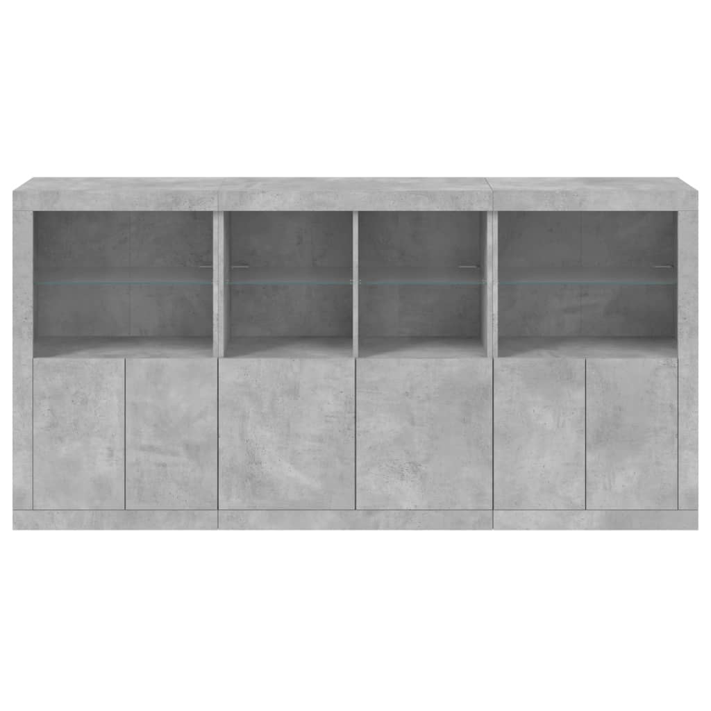 Image Buffet avec lumières LED gris béton 202x37x100 cm | Xios Store SNC vidaXL Xios Store SNC