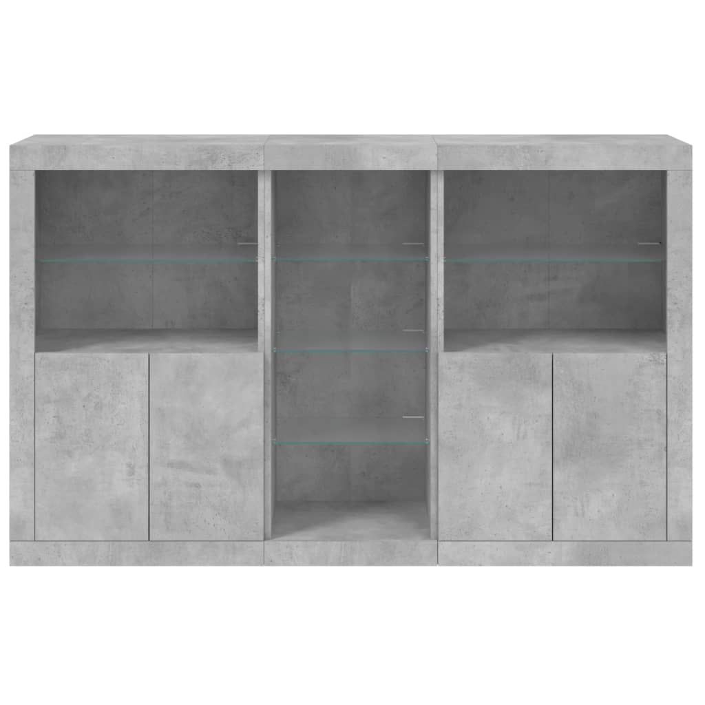 Image Buffet avec lumières LED gris béton 162x37x100 cm | Xios Store SNC vidaXL Xios Store SNC