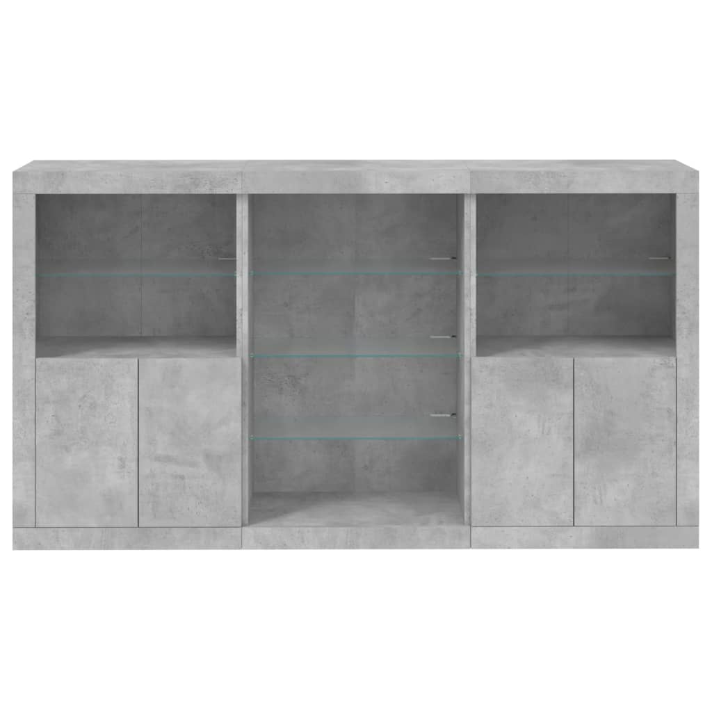 Image Buffet avec lumières LED gris béton 181,5x37x100 cm | Xios Store SNC vidaXL Xios Store SNC