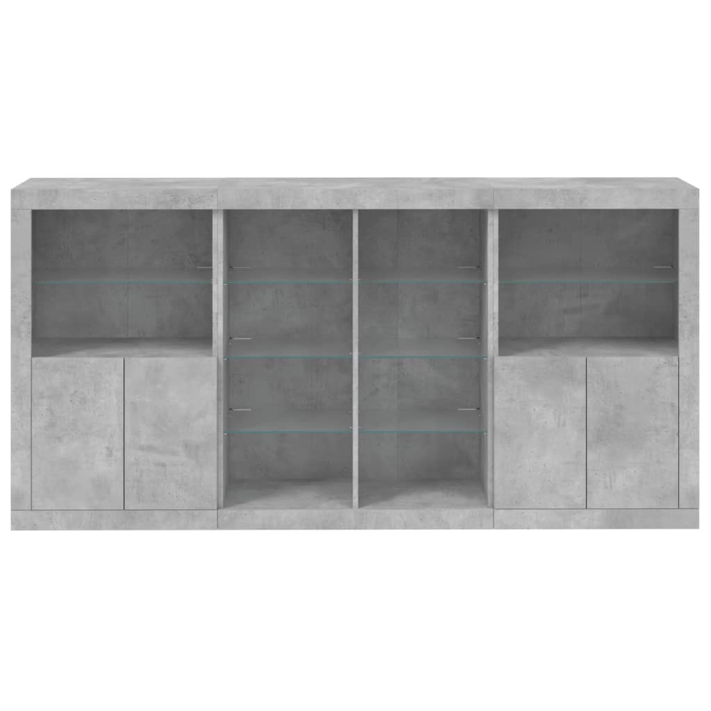 Image Buffet avec lumières LED gris béton 202x37x100 cm | Xios Store SNC vidaXL Xios Store SNC