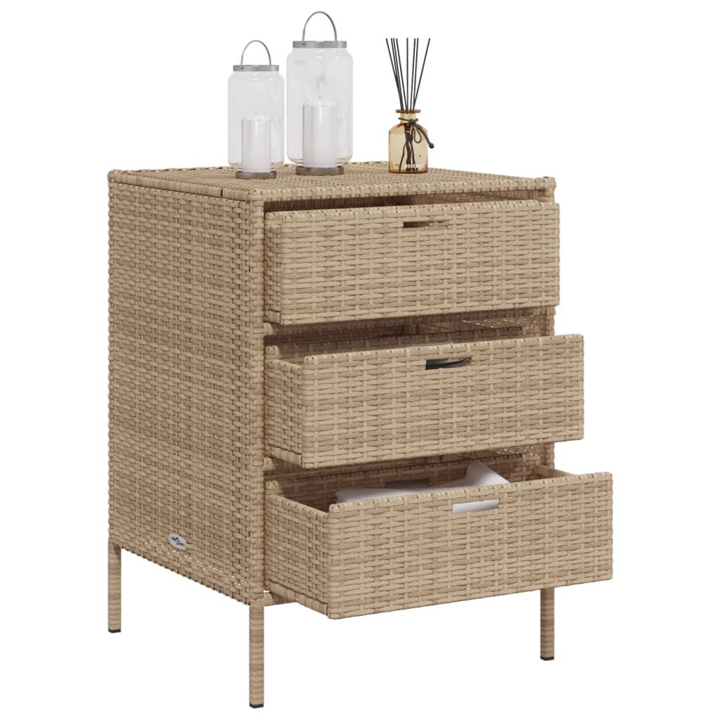 Armoire de rangement de jardin beige 55x59x80 cm résine tressée Coffres de jardin vidaXL   