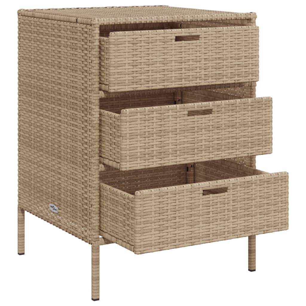 Armoire de rangement de jardin beige 55x59x80 cm résine tressée Coffres de jardin vidaXL   