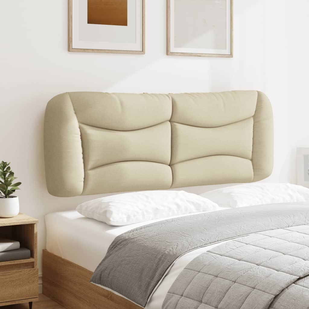 Coussin de tête de lit crème 140 cm tissu Têtes et pieds de lit vidaXL   