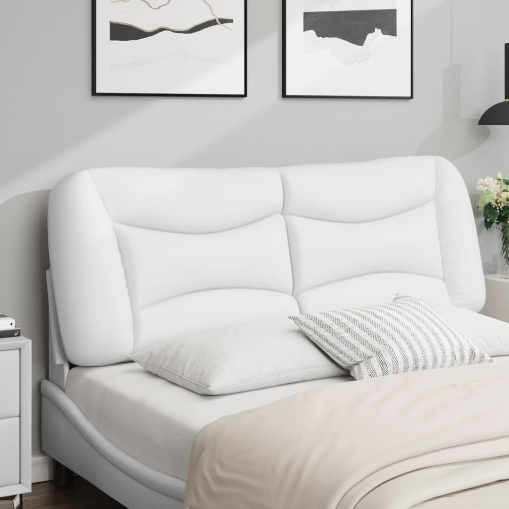 Coussin de tête de lit blanc 140 cm similicuir Têtes et pieds de lit vidaXL   