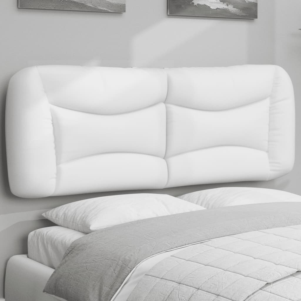 Coussin de tête de lit blanc 140 cm similicuir Têtes et pieds de lit vidaXL   