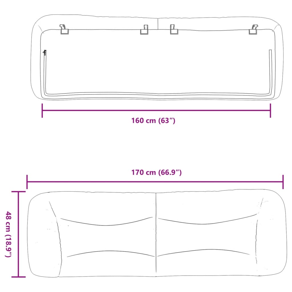 Coussin de tête de lit cappuccino 160 cm similicuir Têtes et pieds de lit vidaXL   