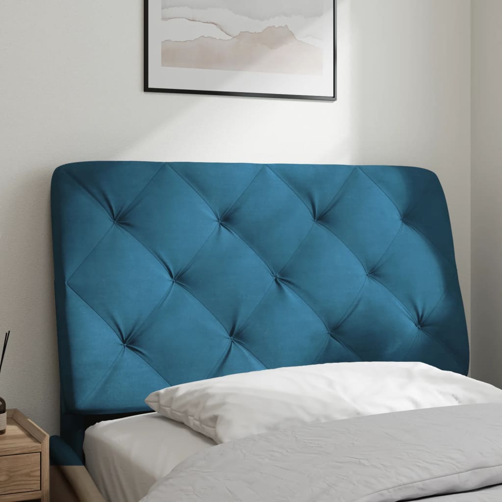 Coussin de tête de lit bleu 80 cm velours Têtes et pieds de lit vidaXL