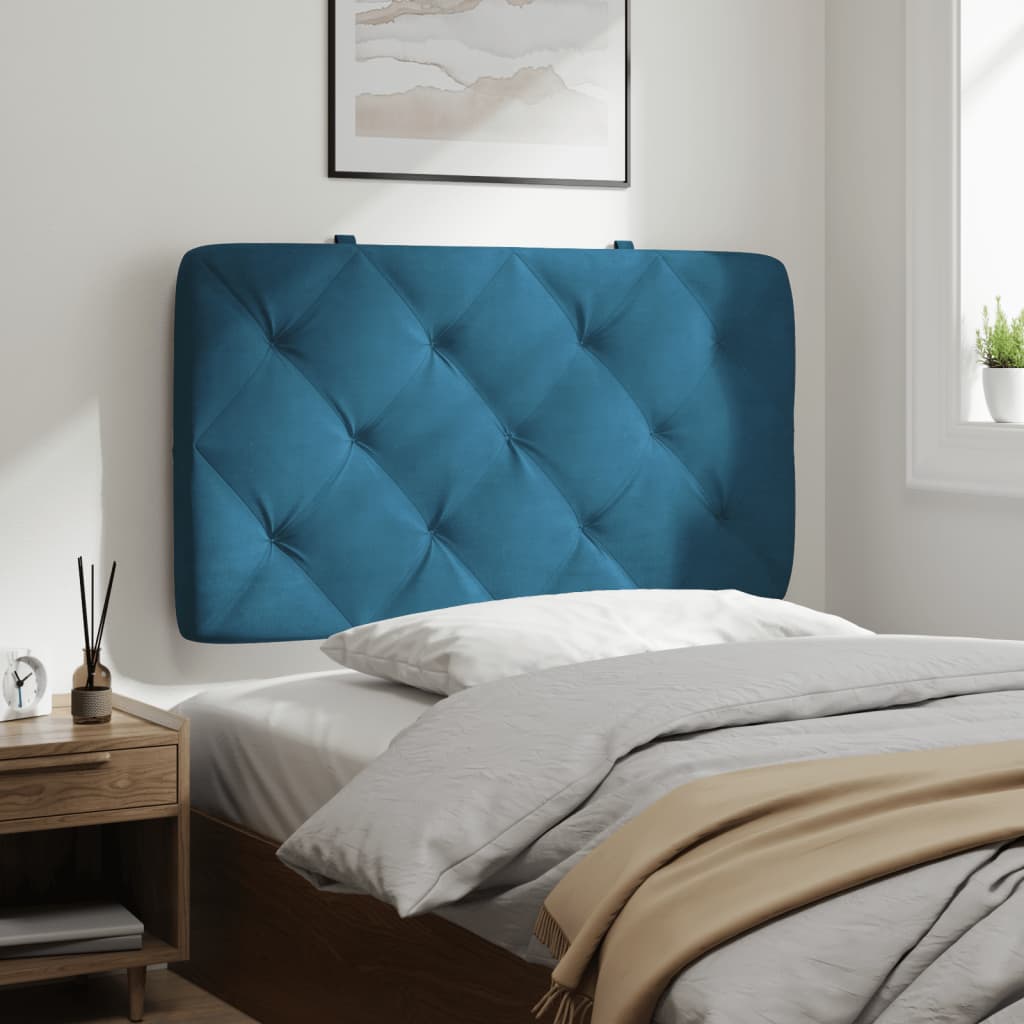 Coussin de tête de lit bleu 80 cm velours Têtes et pieds de lit vidaXL