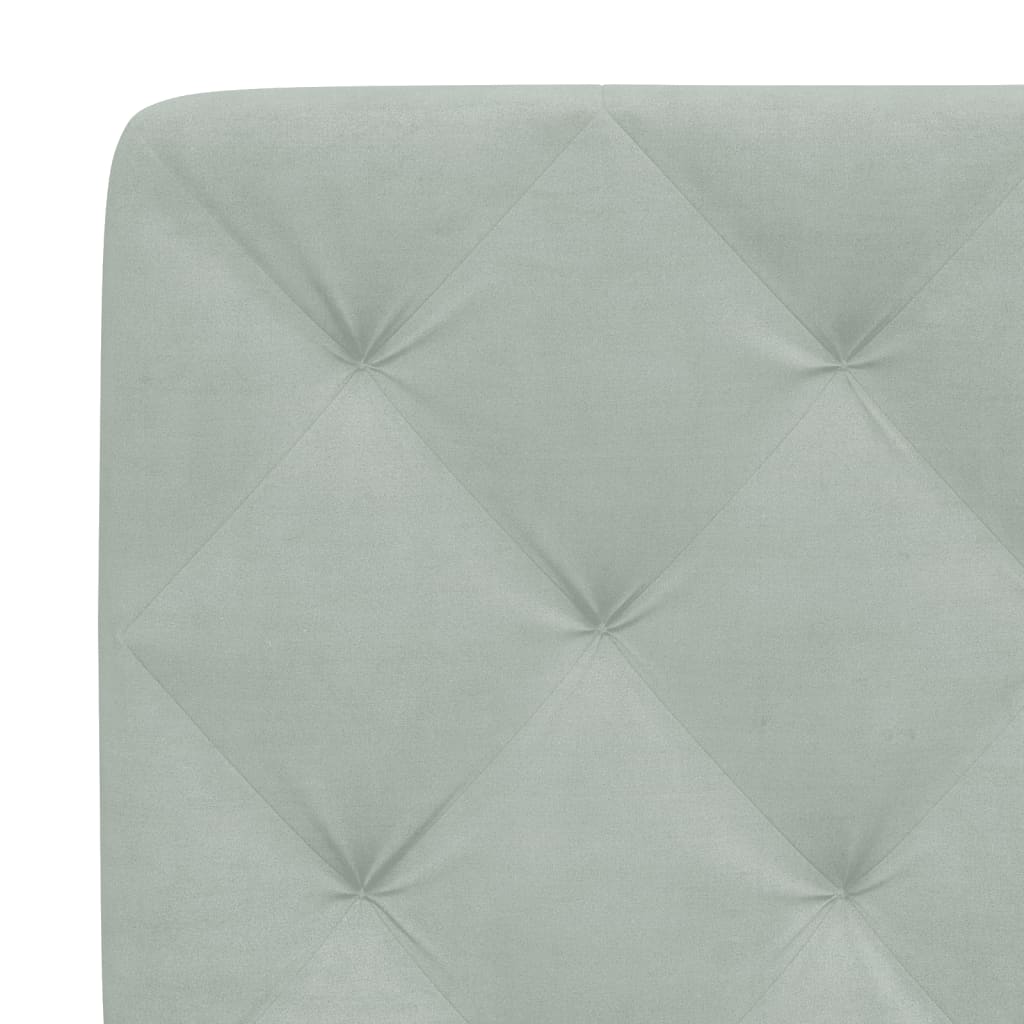 Coussin de tête de lit gris clair 90 cm velours Têtes et pieds de lit vidaXL   