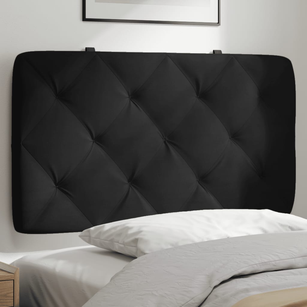 Coussin de tête de lit noir 90 cm velours Têtes et pieds de lit vidaXL   