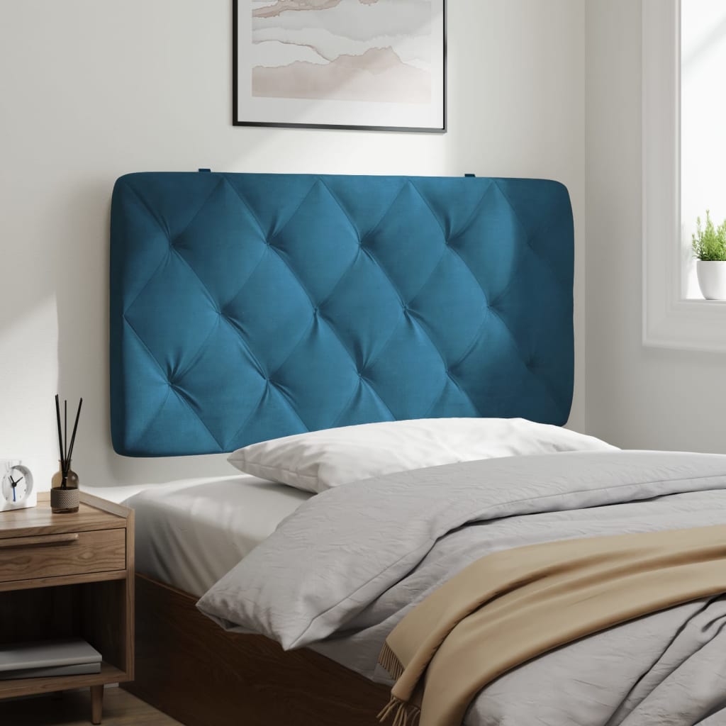 Coussin de tête de lit bleu 100 cm velours Têtes et pieds de lit vidaXL   