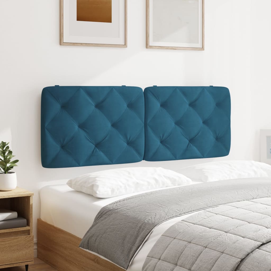 Coussin de tête de lit bleu 120 cm velours Têtes et pieds de lit vidaXL   