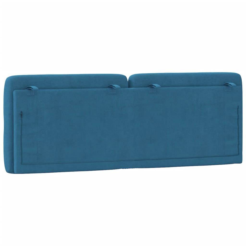 Coussin de tête de lit bleu 120 cm velours Têtes et pieds de lit vidaXL   