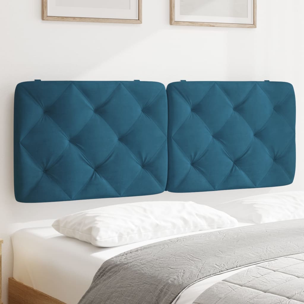 Coussin de tête de lit bleu 120 cm velours Têtes et pieds de lit vidaXL   