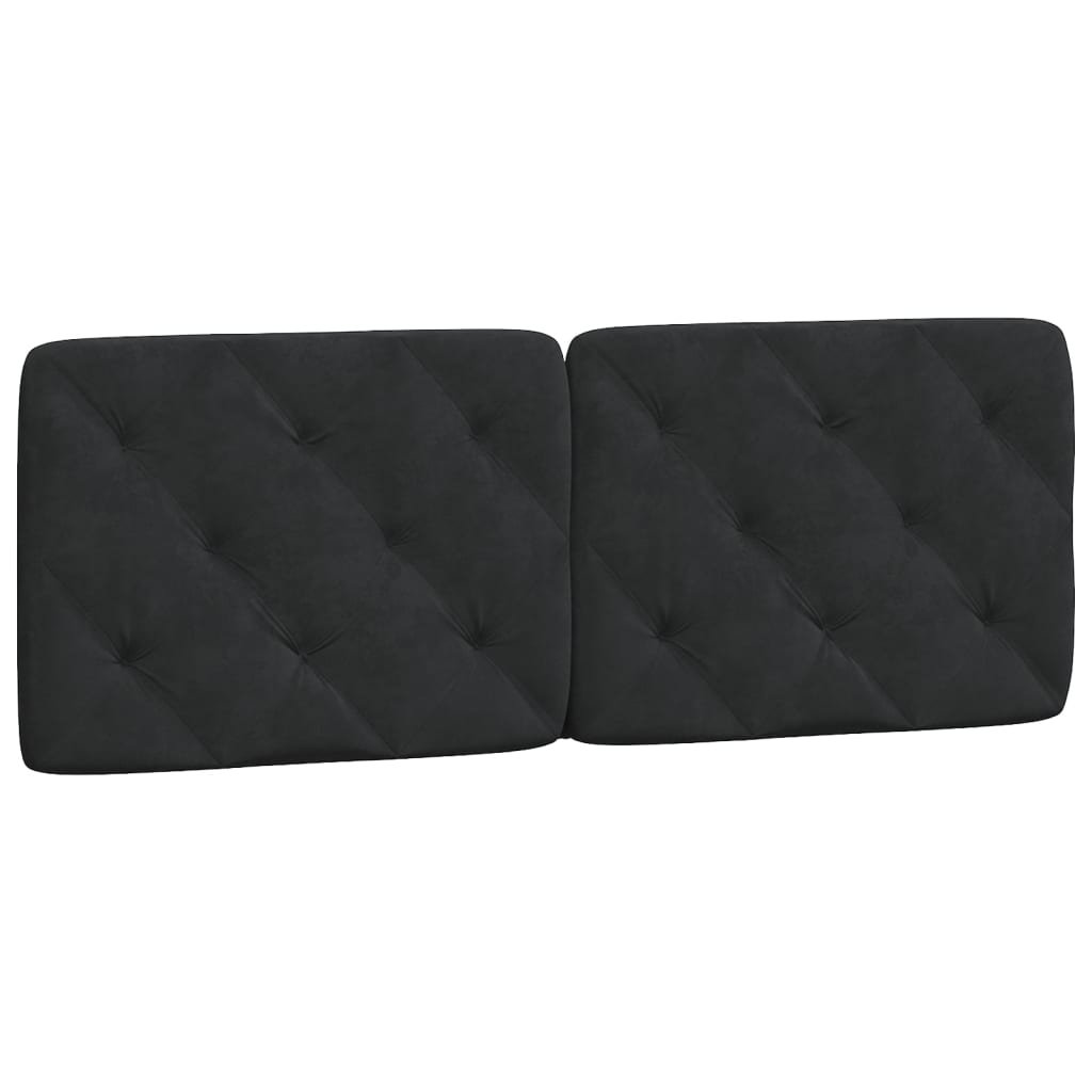 Coussin de tête de lit noir 140 cm velours Têtes et pieds de lit vidaXL   