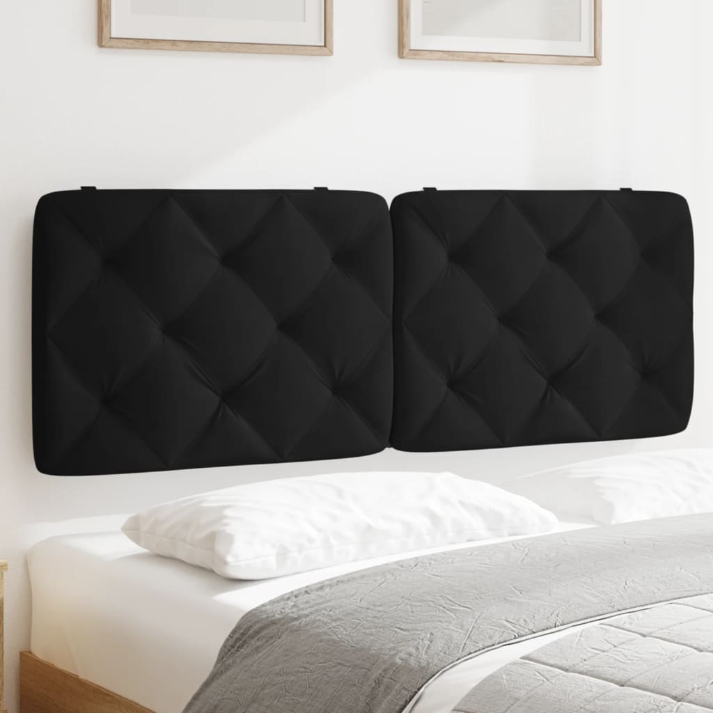 Coussin de tête de lit noir 140 cm velours Têtes et pieds de lit vidaXL   