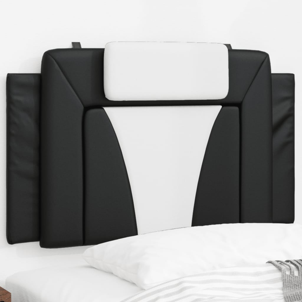 Coussin de tête de lit noir et blanc 80 cm similicuir Têtes et pieds de lit vidaXL   