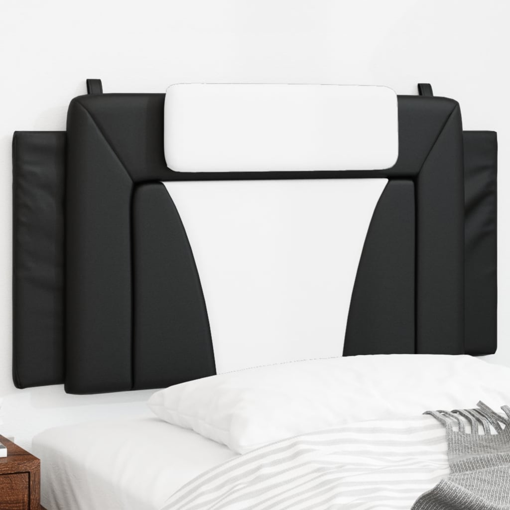 Coussin de tête de lit noir et blanc 100 cm similicuir Têtes et pieds de lit vidaXL   