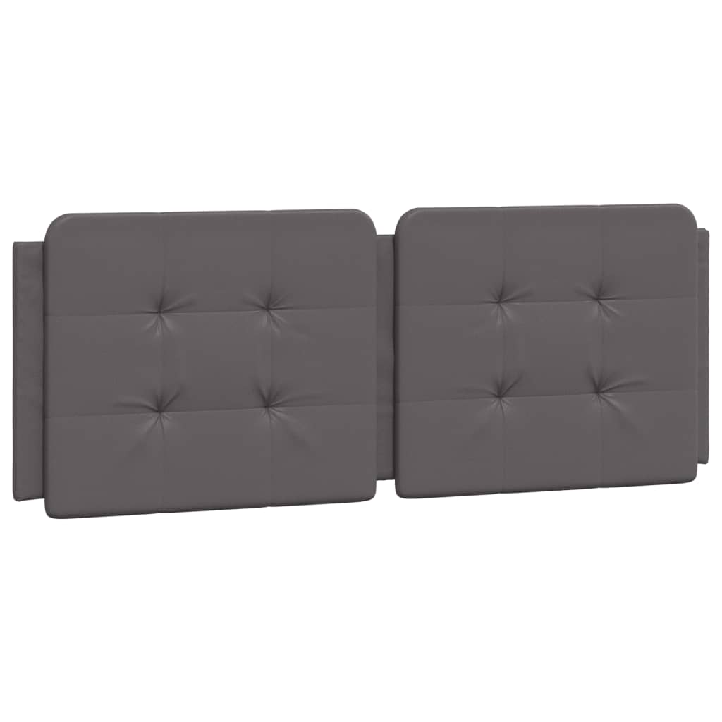 Coussin de tête de lit gris 140 cm similicuir Têtes et pieds de lit vidaXL   