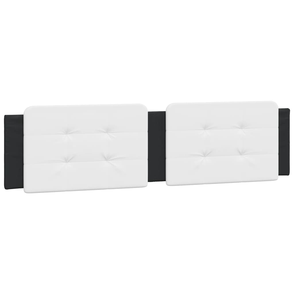 Coussin de tête de lit noir et blanc 200 cm similicuir Têtes et pieds de lit vidaXL   