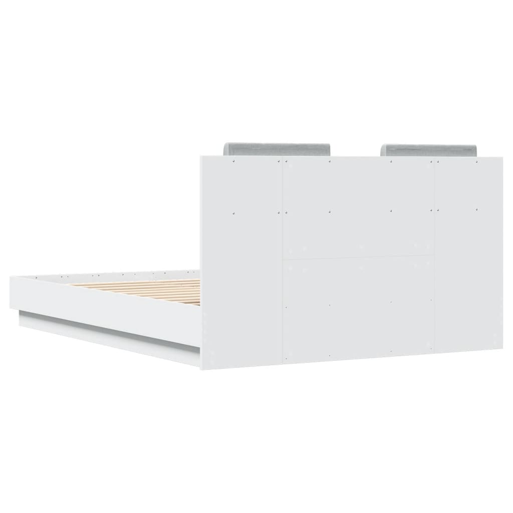 Cadre de lit avec tête de lit et lumières LED blanc 140x190 cm Lits & cadres de lit vidaXL   