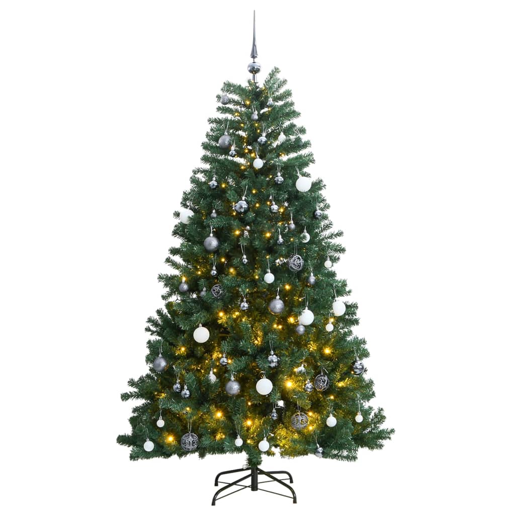 Sapin de Noël artificiel articulé 300 LED et boules 180 cm - Xios Store SNC