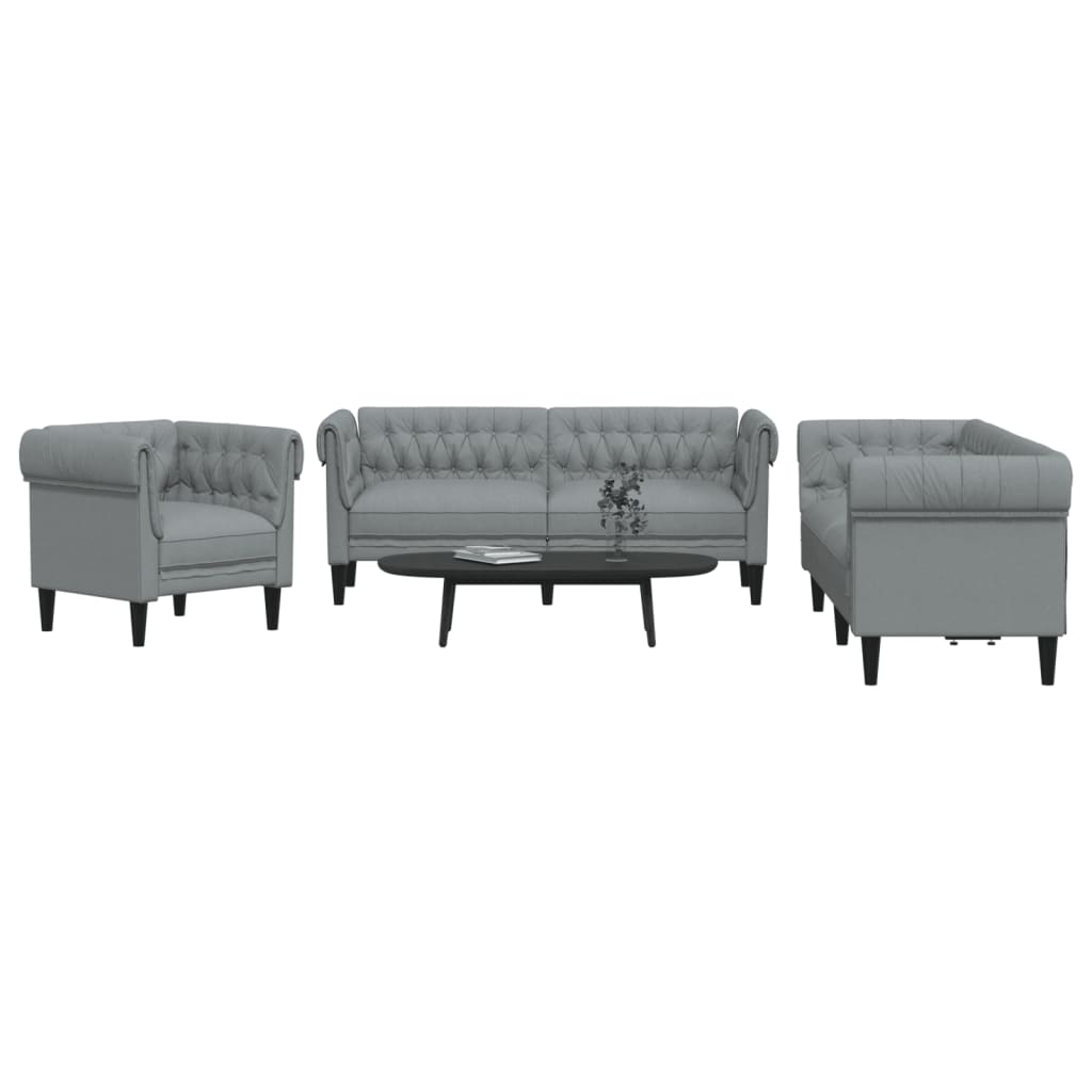 Ensemble de canapés 3 pcs gris clair tissu Canapés vidaXL